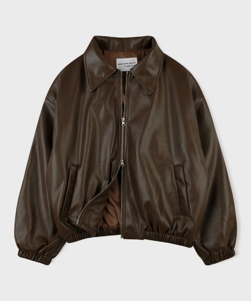 MUSINSA | PLACE STUDIO Vegan Leather Overfit Blouson [Brown]