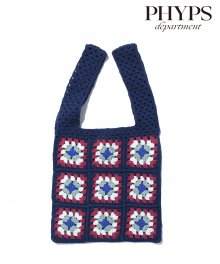(Inspired by MOROCCAN)HANDMADE CROCHET KNIT MARCHE BAG NAVY