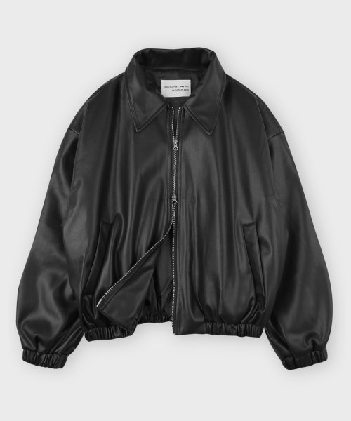 MUSINSA | PLACE STUDIO Vegan Leather Overfit Blouson [Black]