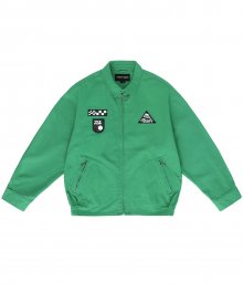 Patched Zip Jacket Green