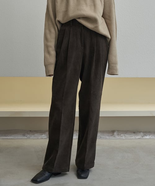 f/w_corduroy one size pants 3color (brown)