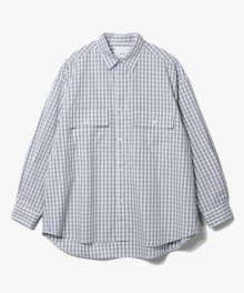 Gingham One Mile Shirts [Light Grey]