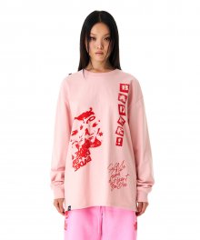 Dakota Stencil Long Sleeve Tee Pink