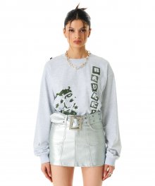 Dakota Stencil Long Sleeve Tee Ash Grey