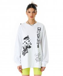 Dakota Stencil Long Sleeve Tee White