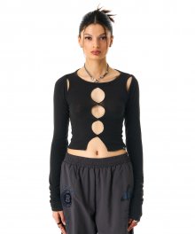 Talia Cut-out Tee Black