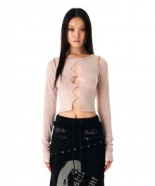 Talia Cut-out Tee Pink