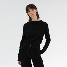 half-neck golgi knit (black)