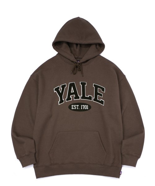 MUSINSA | YALE 2 TONE ARCH HOODIE BROWN