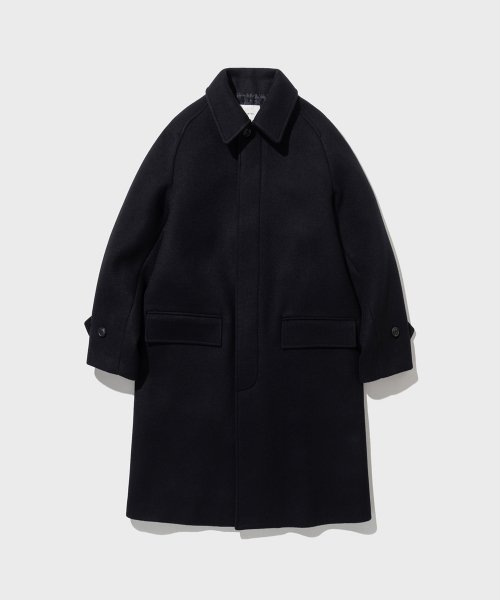 셔터(Shirter) Melton Wool Balmacaan Coat (Dark Navy) - 348,600 | 무신사 스토어