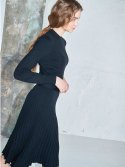 아이홀릭 캐시미어(AYIHOLIC CASHMERE) Flared rib knit dress #5colors