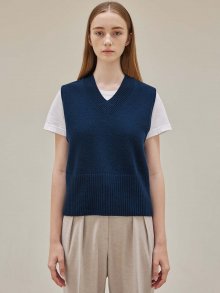 Superfine wool vest (navy)