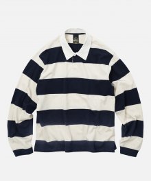 BOLD STRIPE RUGBY TEE _ IVORY / NAVY