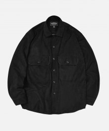 SUEDE OVERSIZED CPO SHIRT _ BLACK