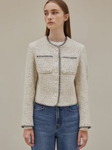 Classic tweed jacket (ivory)