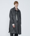 Structured Flap Trench Coat - SMOKE GREY