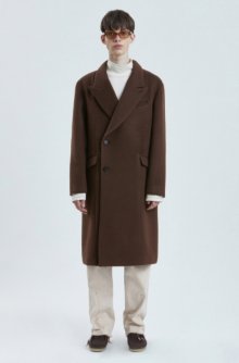 CUT-OFF DOUBLE BREASTED COAT brown