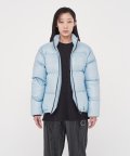 GLOSSY PUFFER JACKET IN SKY