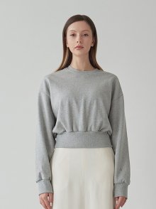 Crop Sweatshirt - Melange Grey