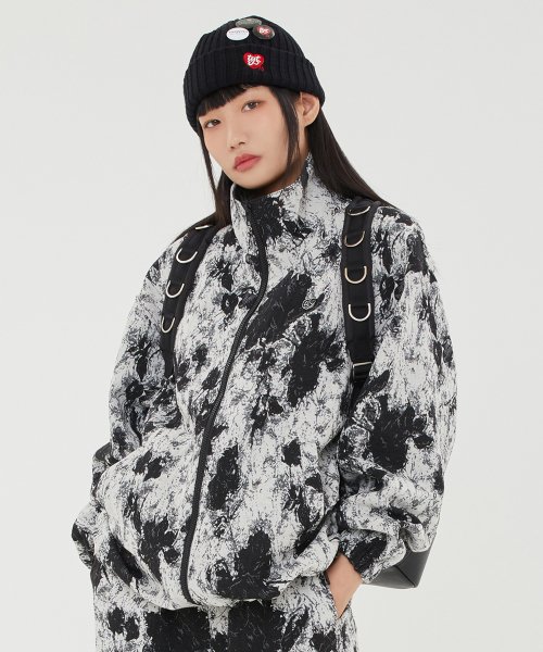 FLOWER JACQUARD ZIP-UP_BLACK - MUSINSA FLOWER JACQUARD ZIP-UP_BLACK - MUSINSA
