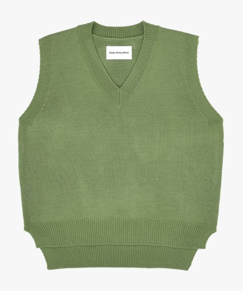 BOXY KNIT VEST_GREEN