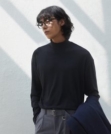 데일리 무드 하프 폴라니트티셔츠_black