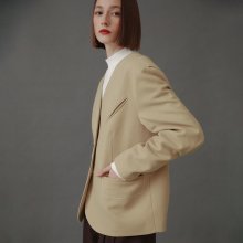 Merci No Collar Jacket_Light Yellow