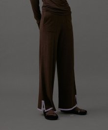 Joy Stripe Point Knit Pants_Brown