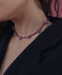 메리모티브(MERRYMOTIVE) Violet rose lace chain necklace
