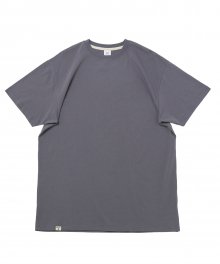 SILKY-COTTON LONG LAYERED 1/2 TEE (Charcoal)