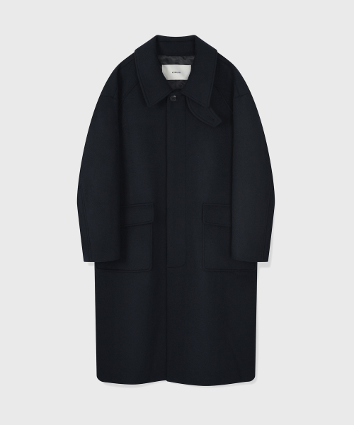 키뮤어(kiimuir) [WOOL 80] 울 세미오버핏 발마칸 코트_네이비