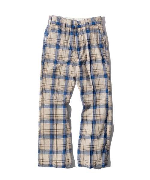 리() 우먼스 플레어 체크 팬츠 블루 상품 이미지