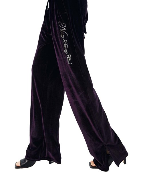 MUSINSA NASTY FANCY CLUB NF VELVET CRYSTAL SWEATPANTS PURPLE