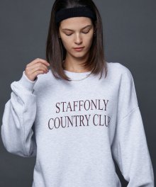 STAFFONLY COUNTRY CLUB SWEATSHIRTS (MELANGE WHITE)