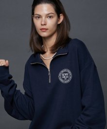 SUNNY HILLS LOGO HALF ZIP-UP (NAVY)