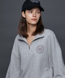 SUNNY HILLS LOGO HALF ZIP-UP (MELANGE GREY)