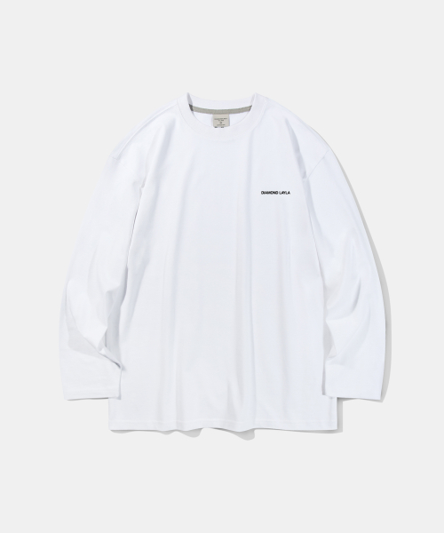 다이아몬드 레이라(diamondlayla) Check Logo Long Sleeve T54 White