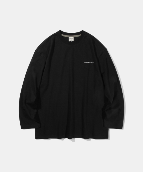 다이아몬드 레이라(diamondlayla) Check Logo Long Sleeve T54 Black