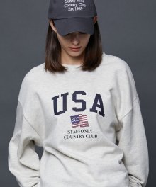 USA SWEATSHIRTS (MELANGE IVORY)