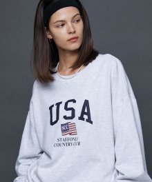 USA SWEATSHIRTS (MELANGE WHITE)