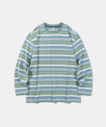 Border Various Color Stripe Long Sleeve T59 Mint