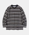 Border Various Color Stripe Long Sleeve T59 Black