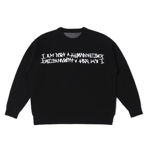 아임낫어휴먼비잉(I AM NOT A HUMAN BEING) BASIC LOGO KNIT - BLACK - 사이즈 & 후기 | 무신사
