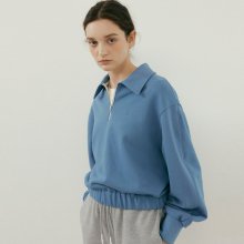 half zip-up sweatshirt (light blue)