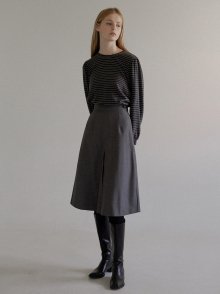 3.50 Button wool skirt (Grey)