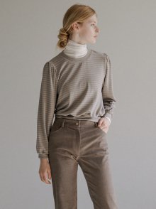 2.77 Shirring knit (Mocha stripe)