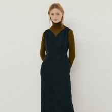 wool silhouette dress (navy)