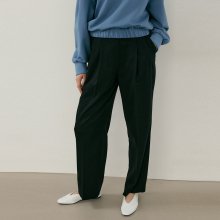 wool tuck pants [Italian fabric] (black)