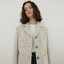 tailored tweed jacket (light khaki)