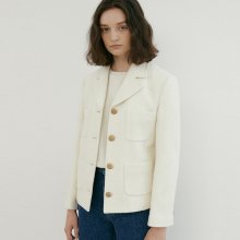 tailored tweed jacket (cream)